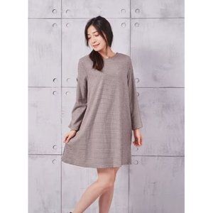 Zara Basic Womens Shift Mini Dress Hounds tooth Ruffle Long Sleeve Red Black XS